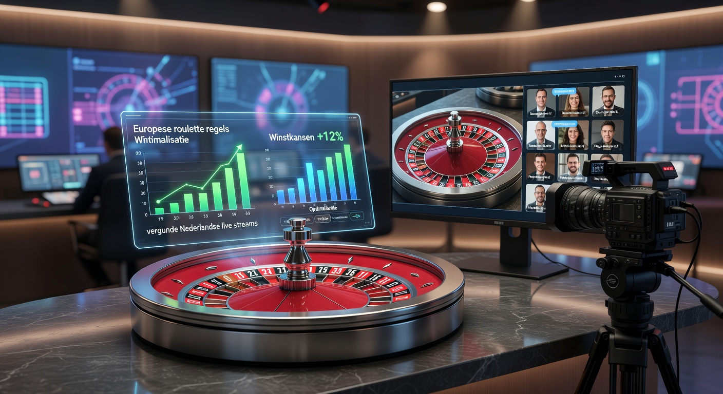 Live roulette tafel met Europese wielindeling in een Nederlands casino stream, focus op het single zero vak en spelersinzetten