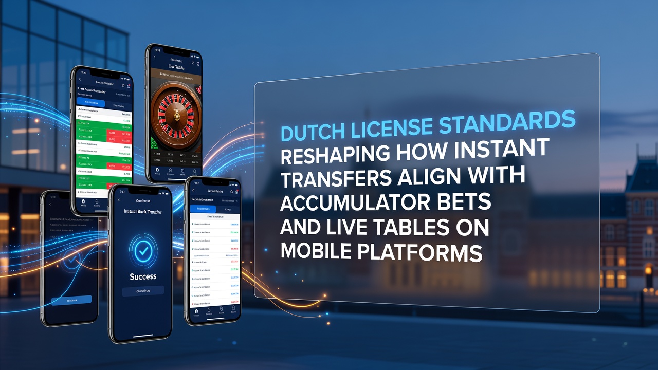 Mobiele interface van een KSA-gereguleerd platform met snelle overschrijvingen en live tafelspellen