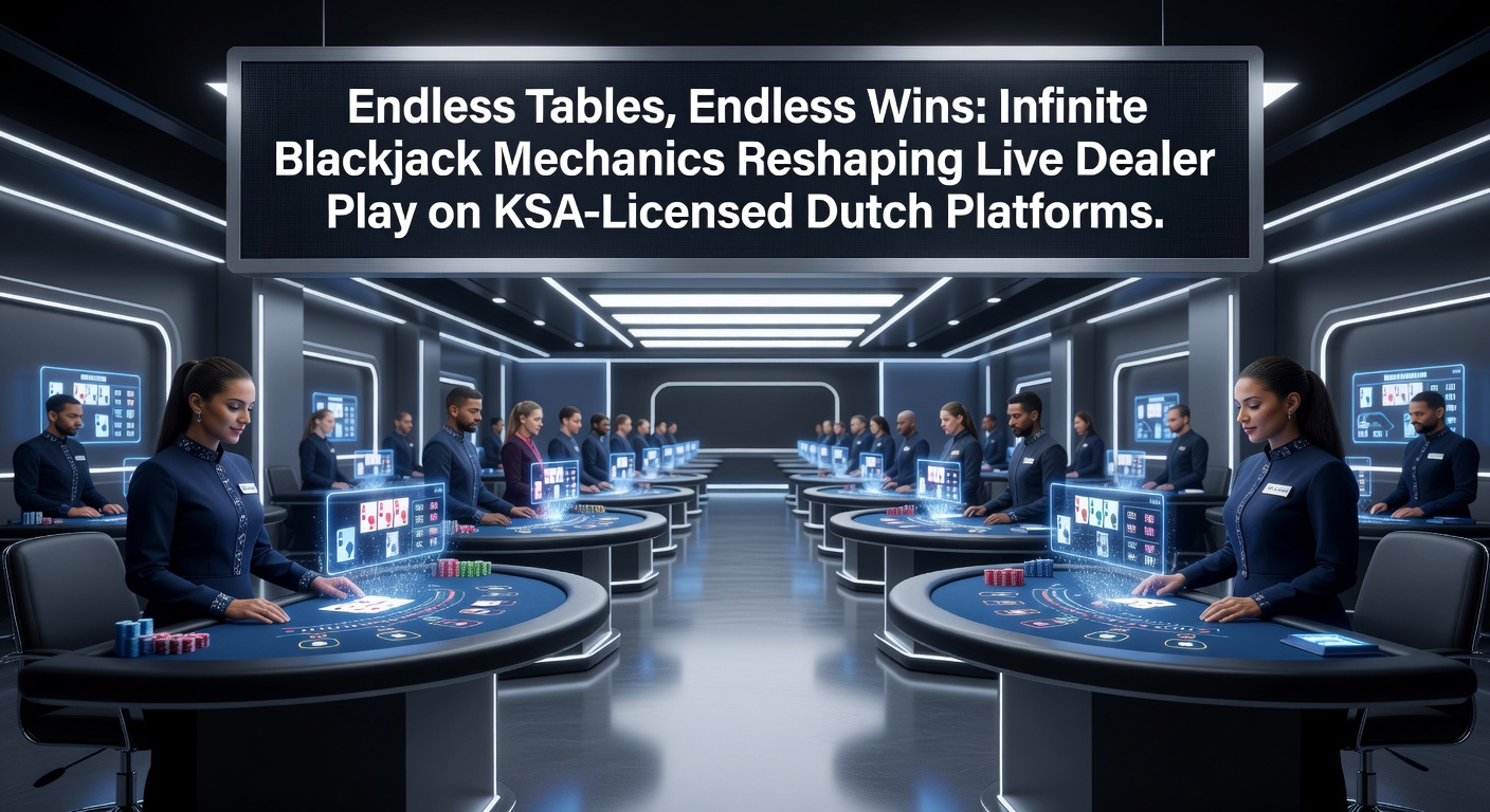 Live dealer bij Infinite Blackjack tafel met oneindige spelersposities op een Nederlands KSA-platform, multiplier-actie in volle gang
