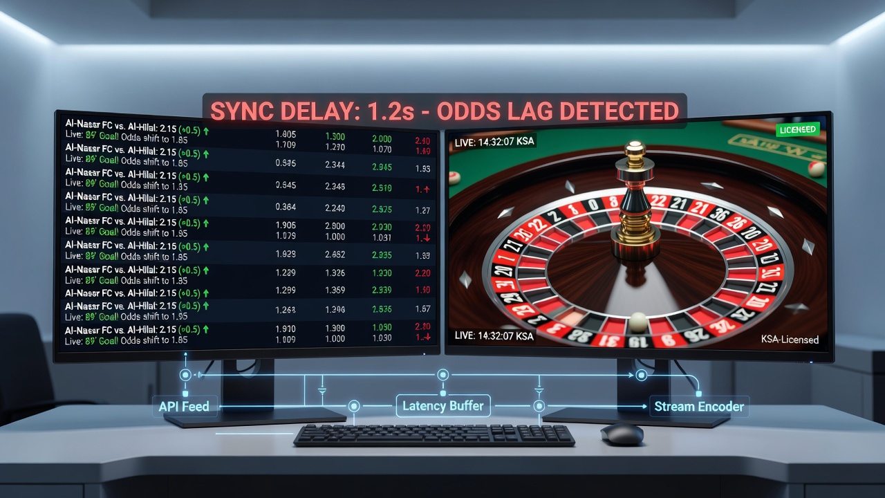 Live roulette interface met geïntegreerde sportodds in een KSA-app