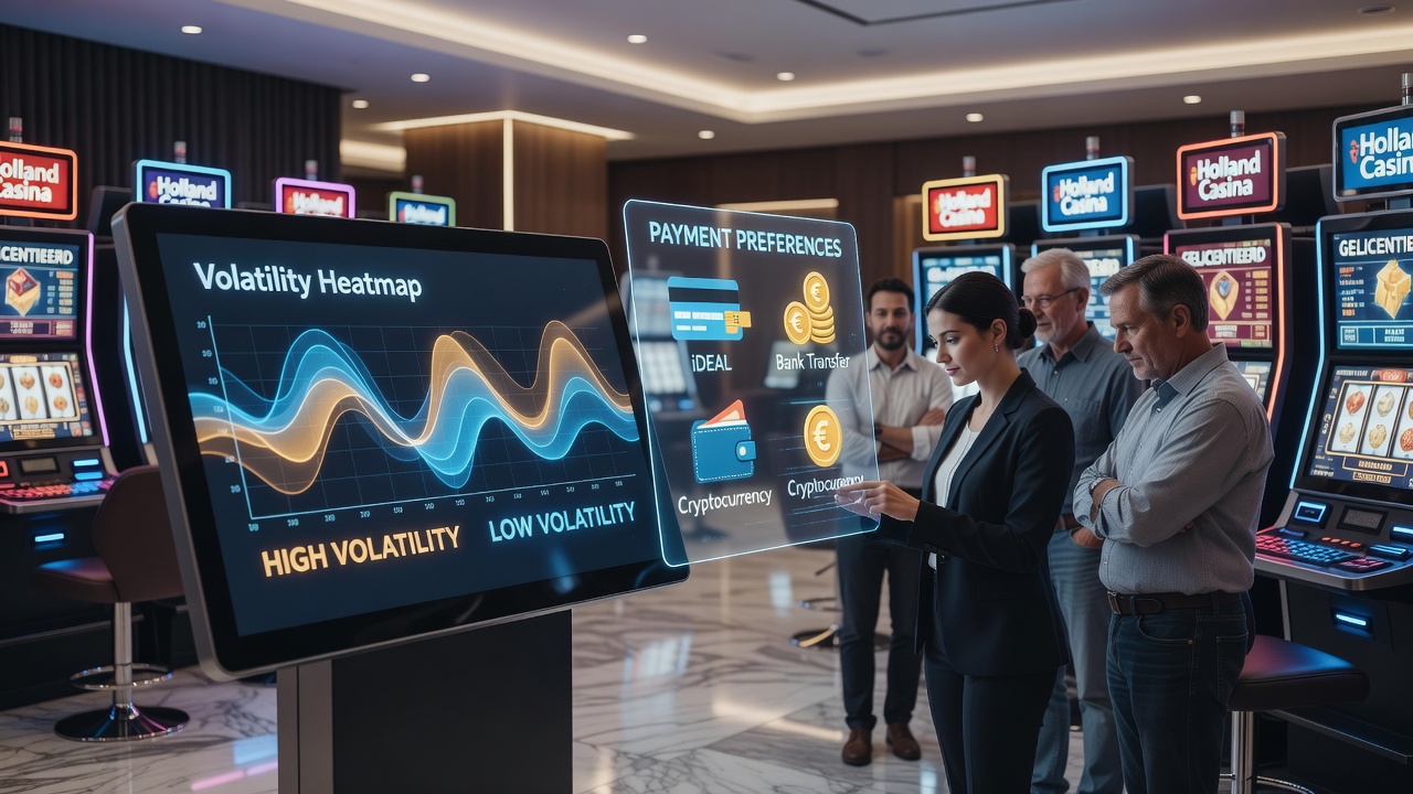 Grafiek die volatiliteitspatronen in slots en betaalmethoden bij Nederlandse spelers illustreert
